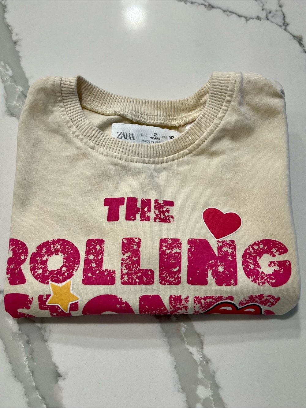 ZARA Kids - The Rolling Stones Cream T-Shirt 🎸❤️😎❤️ - Picture 8 of 8